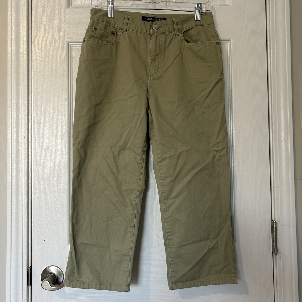 Lauren Jeans Co.‎ Ralph Lauren Green Straight Leg Chino Pants Classic Style